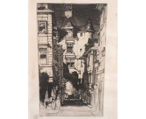Sir David Young Cameron (British, 1865-1945) Amboise, France, etchingsigned within the plate, sheet size 30 x 20cm
