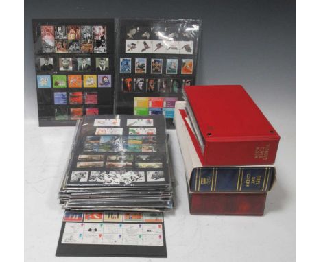 Modern Postage Stamps, unused face value well over £300, with many year packs; also 3 SG albums with some mint low values, an