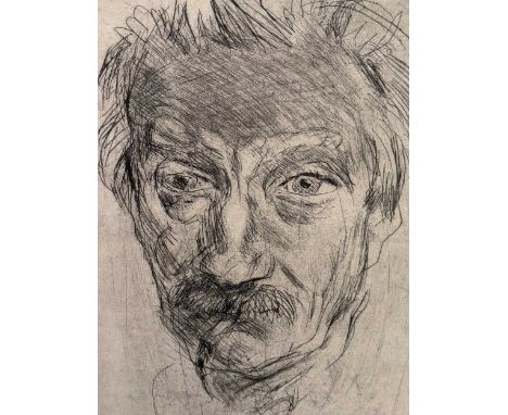 Two German Expressionist Etchings A male heady study,Etching,Signed within the plate and limited edition in pencil,22cm x 15c
