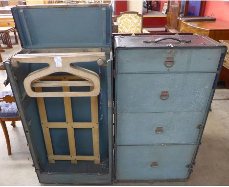 A 1920's fitted travel trunk by The Oshkosh Trunk Co.