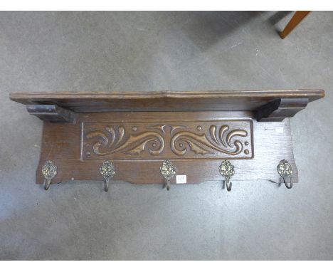 A French oak coat rack