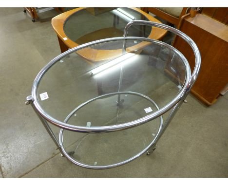 An Art Deco chrome trolley