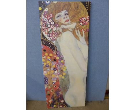 A Gustav Klimt Art Nouveau style print on canvas