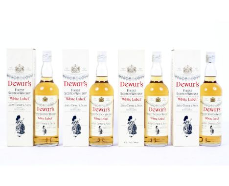 Four bottles of Dewar's "White Label" Finest Scotch Whisky, blended and bottled by John Dewar & Sons, 70cl, 40% Vol, all boxe