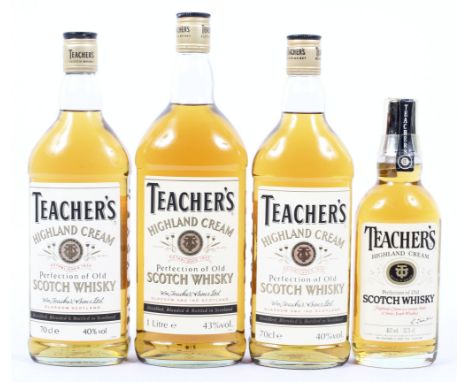 Teachers Highland Cream Scotch Whisky, four bottles, various sizes, 40% Vol. (4)
