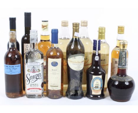 A quantity of wine and spirits including; Bell's whisky, 70% proof, 30 cm high; The Famous Grouse Scotch Whisky, 1l, 40% Vol;