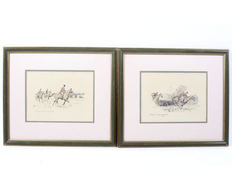 A pair of framed hunting prints, the first titled 'He used to win thee Member's race....Carlow', the other 'The  Hon. R.C. Cu