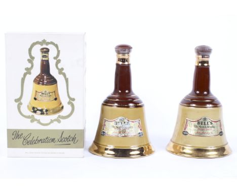 Two Wade ceramic bottles Bell's Old Scotch Whisky, 26.5 oz., one boxed (2)