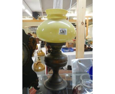 An old brass oil lamp. COLLECT ONLY. 