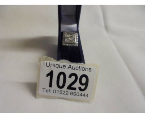 A 1ct white gold diamond ring, size N, 4.18 grams. 