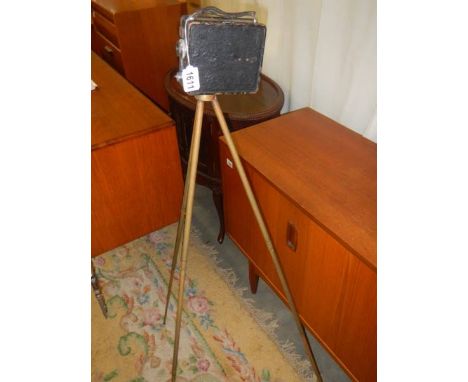 A vintage Coronet Model B camera on brass tripod, COLLECT ONLY. 