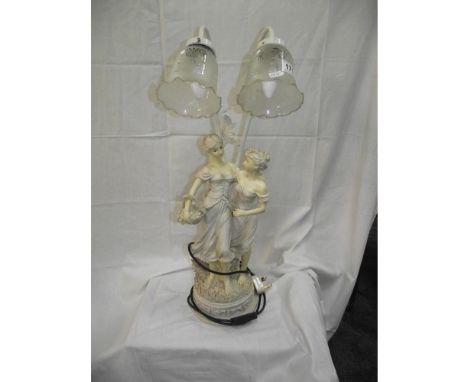 A classical figurine group table lamp COLLECT ONLY