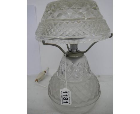 A heavy glass table lamp, COLLECT ONLY. 