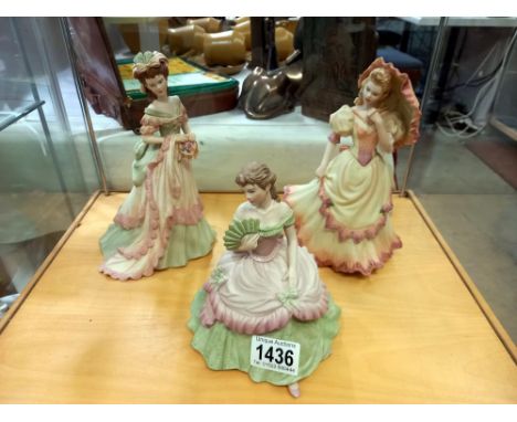 3 Coalport Age of Elegance figures Montpellier Walk, Interlude and Tapestry (2 boxes) 