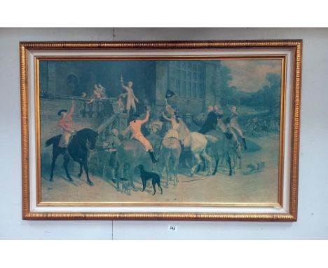 A large vintage print of a horse gathering, COLLECT ONLY.