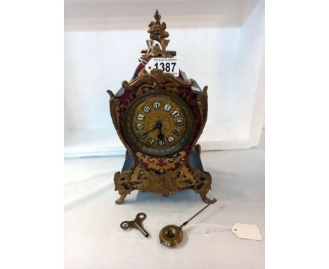 A 19th century French Boulle clock, a/f 