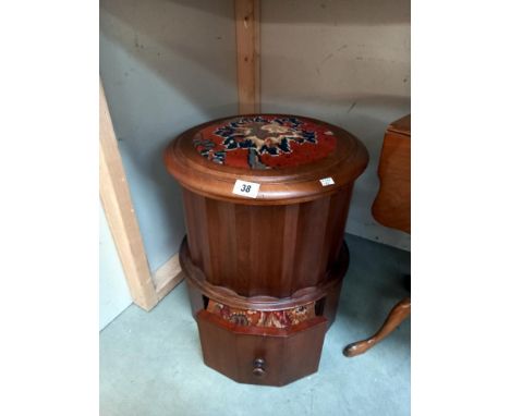 A Victorian round step commode, alternatively could be used as a wine cooler or plant stand COLLECT ONLY 