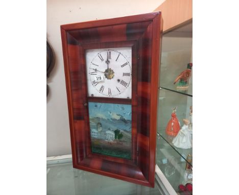 A 19th century American wall clock, COLLECT ONLY.