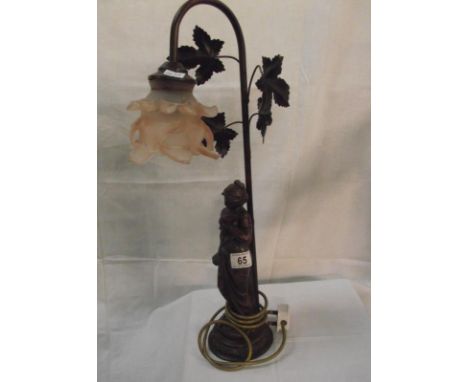 An art deco style draped nude figurine table lamp COLLECT ONLY