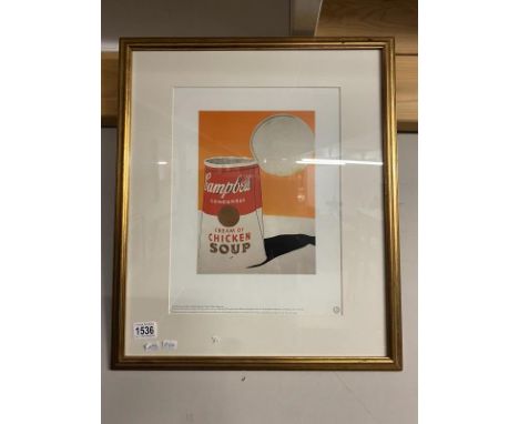 Andy Warhol (1928-1987) Lithographic print entitled 'Campbell's Soup Can' cream of chicken soup. Published Neues New York in 