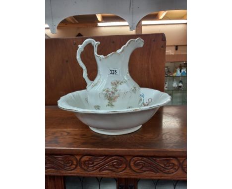 A Victorian jug and basin set, COLLECT ONLY.