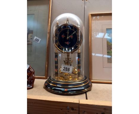 A glass-domed anniversary clock - Collect only 