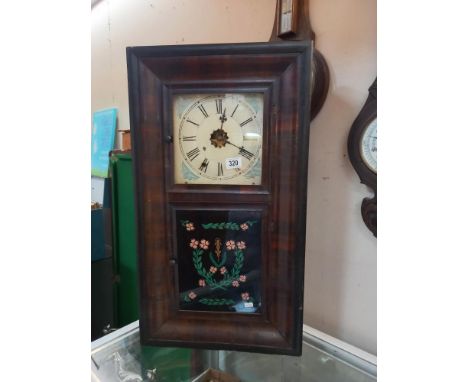 A 19th century American wall clock, COLLECT ONLY.