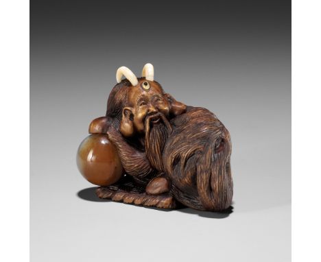 ALEXANDER DERKACHENKO: A WOOD NETSUKE OF A HAKUTAKUBy Alexander Derkachenko, signed with the artist's markUkraine, 2023Finely