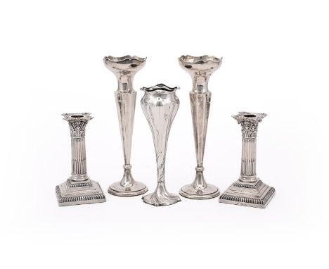 
	
		A COLLECTION OF SILVER ITEMS
		To include: a pair of Victorian Corinthian candlesticks by William Hutton &amp; Sons Ltd.