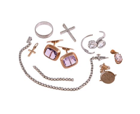 
	
		A COLLECTION OF JEWELLERY, FOR REPAIRS
		To include a diamond line bracelet, the bracelet set with brilliant cut diamond