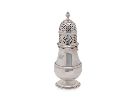 
	
		A BRITANNIA STANDARD BALUSTER SUGAR CASTOR
		D. &amp; J. WELLBY LTD., LONDON 1926
		With an orb finial to the pierced do