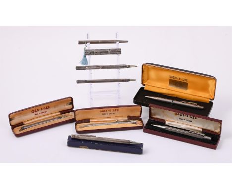 
	
		A COLLECTION OF SILVER AND SILVER COLOURED PENCILS, INCLUDING YARD-O-LED AND EVERSHARP
		To include an Eversharp pencil,