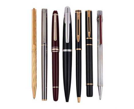 
	
		A SMALL COLLECTION OF FOUNTAIN PENS, PENCILS AND BALL POINT PENS
		To include:
		MONTBLANC, MEISTERSTUCK
		A BURGUNDY RO