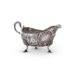 A SILVER OVAL SAUCE BOAT