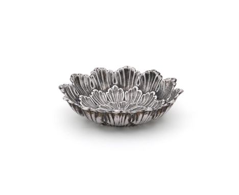 
	
		AN ITALIAN SILVER COLOURED FLOWER SHAPED BOWL
		BUCCALLATTI, BOLOGNA POST 1968 .925 STANDARD
		12.5cm (5in) diameter
		1
