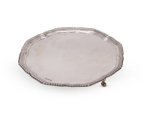 
	
		A SILVER SHAPED CIRCULAR SALVER
		FATTORINI &amp; SONS LTD., SHEFFIELD 1967
		With a gadrooned border, engraved beneath 