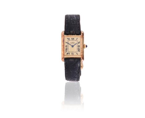 
	
		CARTIER, MUST DE CARTIER TANK VERMEIL, REF. 1613
		A LADY'S SILVER GILT WRIST WATCH, NO. CC301991
		Movement: Cal. 057, 