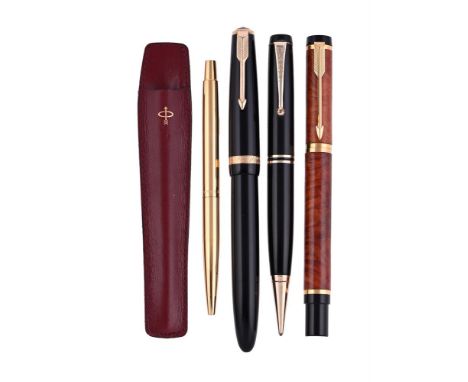 
	
		PARKER, MAXIMA
		A BLACK RESIN FOUNTAIN PEN
		CIRCA 1960
		Cap and Barrel: With black resin cap and barrel, gilt arrow c