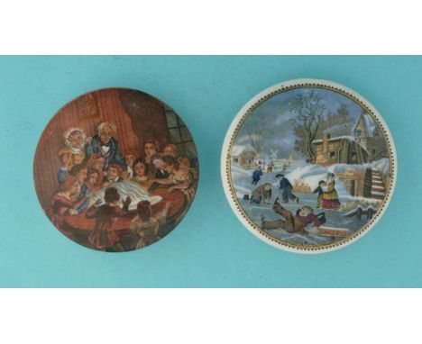 Snap Dragon (253) and Dangerous Skating (249) six steps (2) (potlid  pot lid  prattware) 