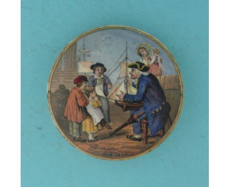Old Jack (215) (potlid  pot lid  prattware) 