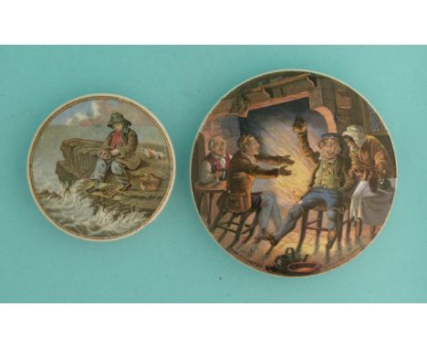 The Fisherboy (341) and Tam o Shanter and Souter Johnny (346) (2) (potlid  pot lid  prattware) 