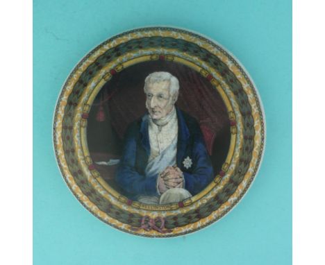 Wellington with Clasped Hands (160B) large (potlid  pot lid  prattware) 