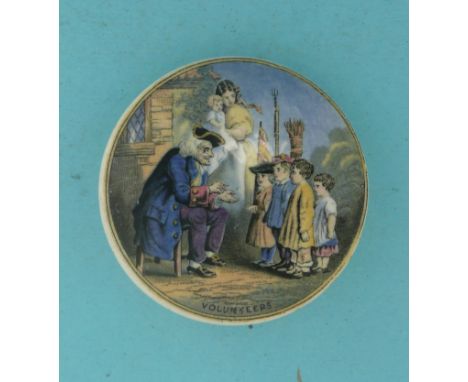 The Volunteers (215) (potlid  pot lid  prattware) *Ex Beckford, number 2698