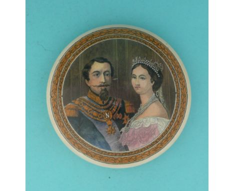 Napoleon III and Empress Eugenie (156) (potlid  pot lid  prattware) 