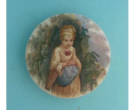 Strawberry Girl (364) (potlid  pot lid  prattware) 