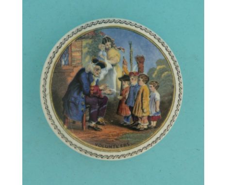 The Volunteers (214) fancy border (potlid  pot lid  prattware) 