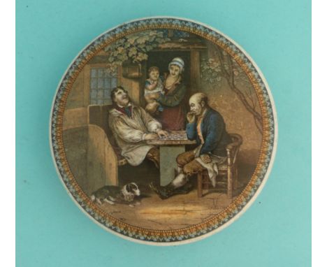 A Fix (256) large, rare turquoise coloured fancy border, the reverse inscribed ‘no 6’ under the glaze, rim drilled (potlid  p