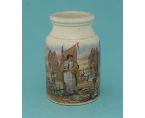 Continental Fish Market (71) (potlid  pot lid  prattware) 