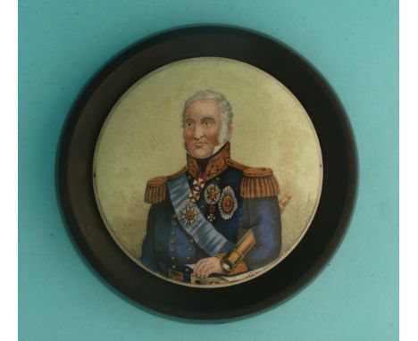 Admiral Sir Charles Napier (167A) medium, framed (potlid  pot lid  prattware) 