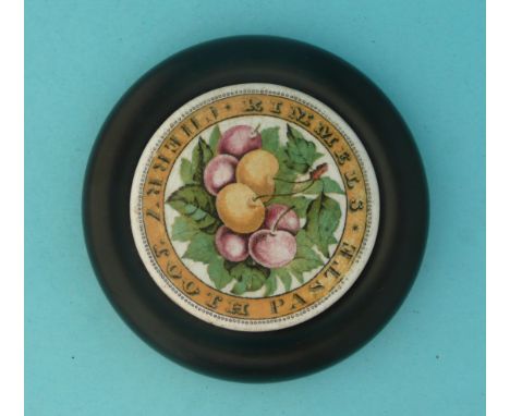 Bunch of Cherries (126) Rimmels, framed (potlid  pot lid  prattware) 